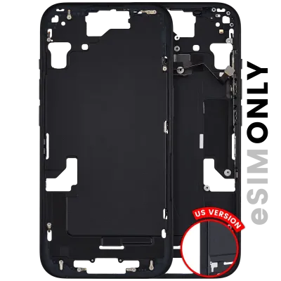 Mid-Frame Housing W/ Small Parts For iPhone 15 (US Version) (Used OEM Pull: Grade A) (Black)