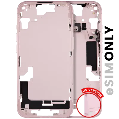 Mid-Frame Housing W/ Small Parts For iPhone 15 (US Version) (Used OEM Pull: Grade A) (Pink)