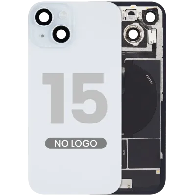 Заднє скло з магнітом MagSafe, NFC і шлейфом спалаху для iPhone 15 (No Logo) (Aftermarket) (синій)