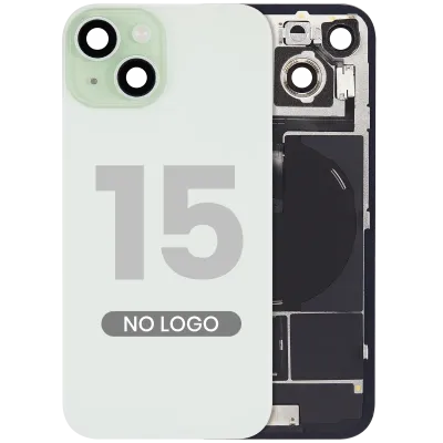 Заднє скло з магнітом MagSafe, NFC і шлейфом спалаху для iPhone 15 (No Logo) (Aftermarket) (зелений)