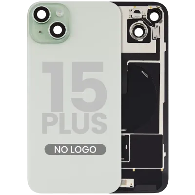 Заднє скло з магнітом MagSafe, NFC і шлейфом спалаху для iPhone 15 Plus (No Logo) (Aftermarket) (зелений)