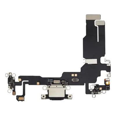 Шлейф зарядки для iPhone 15 (Aftermarket Plus) (чорний)