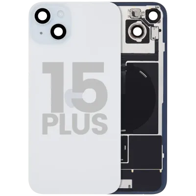 Back Glass w/ MagSafe Magnet & NFC & Flashlight Flex For iPhone 15 Plus (Used OEM Pull: Grade A) (Blue)
