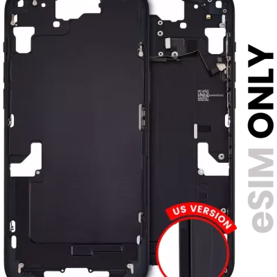 Mid-Frame Housing W/ Small Parts For iPhone 15 Plus (US Version) (Used OEM Pull: Grade A) (Black)