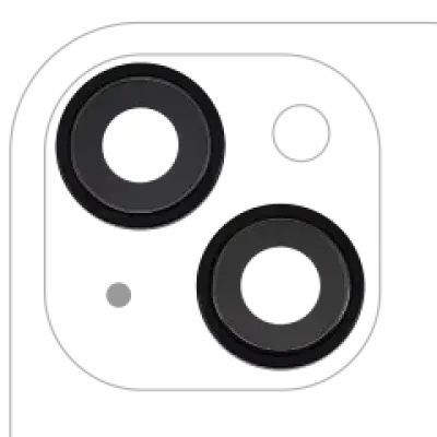 Скло камери з кріпленням і рамкою для iPhone 15 / 15 Plus (2 шт) (Premium) (чорний)