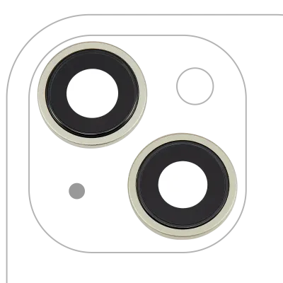 Back Camera Lens With Bracket & Bezel For iPhone 15 / 15 Plus (2 Piece Set) (Premium) (Yellow)