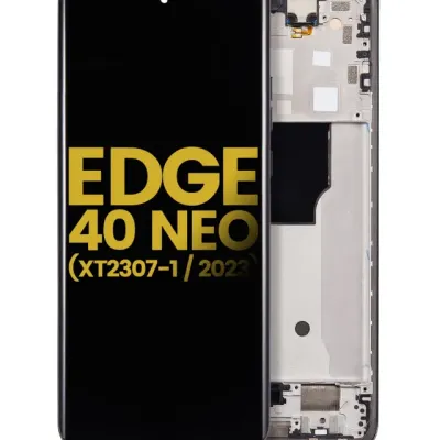 Дисплейний модуль (OLED) з рамкою для Motorola Moto Edge 40 Neo (XT2307-1 / 2023) (Refurbished) (Black)