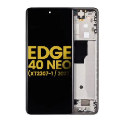 Дисплейний модуль (OLED) з рамкою для Motorola Moto Edge 40 Neo (XT2307-1 / 2023) (Refurbished) (Black)