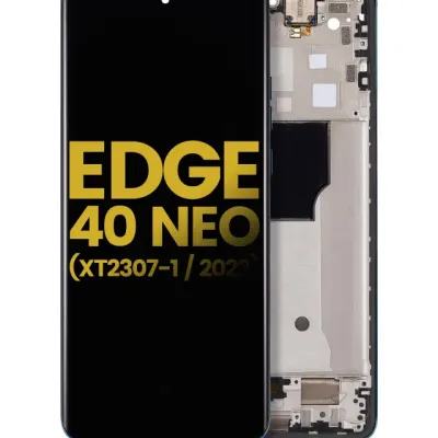 Дисплейний модуль (OLED) з рамкою для Motorola Moto Edge 40 Neo (XT2307-1 / 2023) (Refurbished) (Caneel Bay)