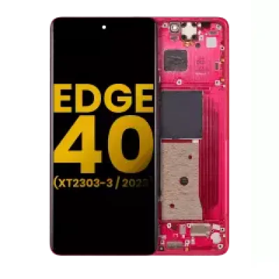 Дисплейний модуль (OLED) з рамкою для Motorola Moto Edge 40 (XT2303-3 / 2023) (Refurbished) (Viva Magenta)