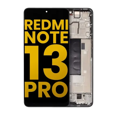 Дисплейний модуль (OLED) з рамкою для Xiaomi Redmi Note 13 Pro 5G (Refurbished) (чорний)