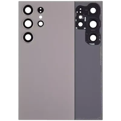 Задня кришка зі склом камери для Samsung Galaxy S24 Ultra 5G (No Logo) (Aftermarket Plus) (Titanium Gray)