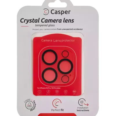 Захист скла камери Casper для iPhone 16 Pro / 16 Pro Max (повне покриття Crystal)