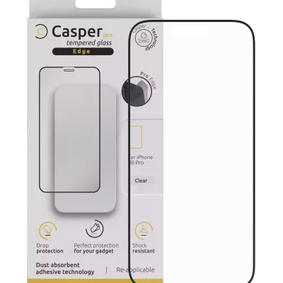 Casper Pro Edge загартоване скло для iPhone 16 Pro / 17 / 17 Pro / 18 Pro (Retail Packaging) (прозоре)