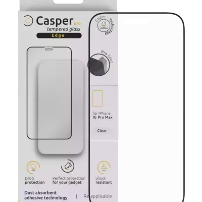 Casper Pro Edge загартоване скло для iPhone 16 Pro Max / 17 Pro Max / 18 Pro Max (Retail Packaging) (прозоре)