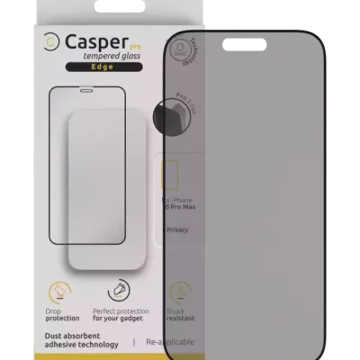 Casper Pro Edge загартоване скло для iPhone 16 Pro Max / 17 Pro Max (Retail Packaging) (Privacy)