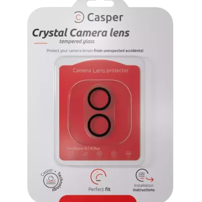 Захист скла камери Casper для iPhone 16 / 16 Plus / 17 (повне покриття Crystal)