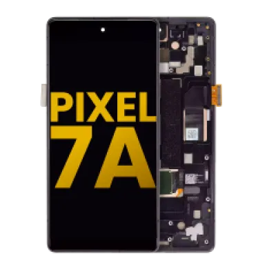 Дисплейний модуль (OLED) з рамкою (з датчиком відбитків) для Google Pixel 7a 5G (Refurbished) (Charcoal)