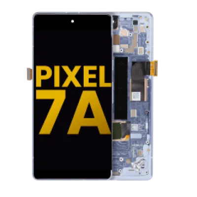 Дисплейний модуль (OLED) з рамкою (з датчиком відбитків) для Google Pixel 7a 5G (Refurbished) (Sea)