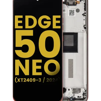 OLED Assembly With Frame For Motorola Moto Edge 50 Neo (XT2409-3 / 2024) (Refurbished) (Poinciana)