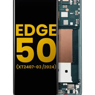 OLED Assembly With Frame For Motorola Moto Edge 50 (XT2407-3 / 2024) (Refurbished) (Jungle Green)