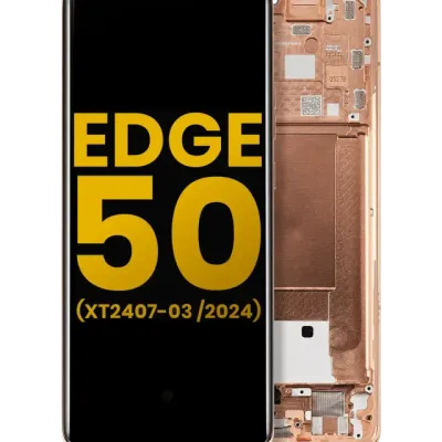 OLED Assembly With Frame For Motorola Moto Edge 50 (XT2407-3 / 2024) (Refurbished) (Peach Fuzz)