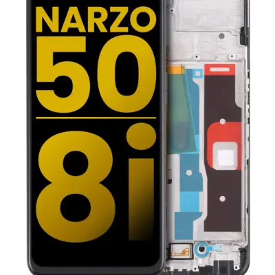 Дисплейний модуль (LCD) з рамкою для Realme Narzo 50 / Realme 8i (Refurbished) (All Colors)
