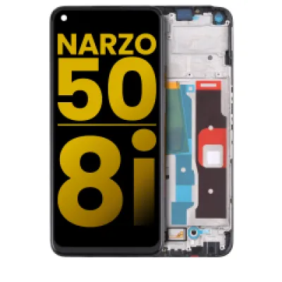 Дисплейний модуль (LCD) з рамкою для Realme Narzo 50 / Realme 8i (Refurbished) (All Colors)