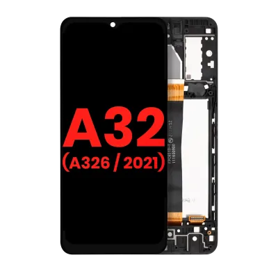 Дисплейний модуль (LCD) з рамкою для Samsung Galaxy A32 5G (A326 / 2021) (Усі моделі) (Aftermarket Plus) (Awesome Black)