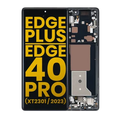 OLED Assembly With Frame For Motorola Edge Plus / Edge 40 Pro (XT2301 / 2023) (Refurbished) (Interstellar Black)