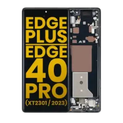 Дисплейний модуль (OLED) з рамкою для Motorola Edge Plus / Edge 40 Pro (XT2301 / 2023) (Refurbished) (Interstellar Black)