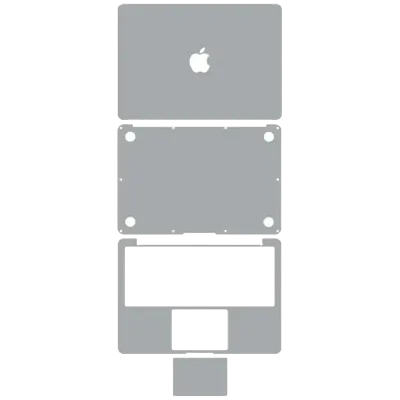 Наклейка 4-в-1 (топкейс, нижня кришка, клавіатура, трекпад) для MacBook Air 11" A1465 (2012-2015) (сріблястий)