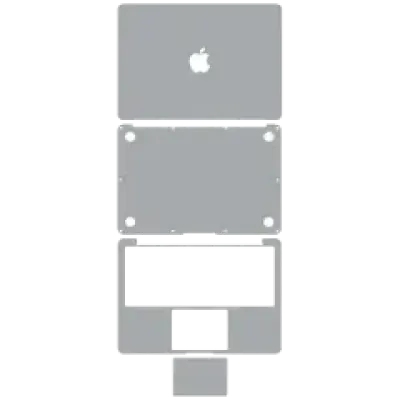 Наклейка 4-в-1 (топкейс, нижня кришка, клавіатура, трекпад) для MacBook Air 11" A1465 (2012-2015) (сріблястий)
