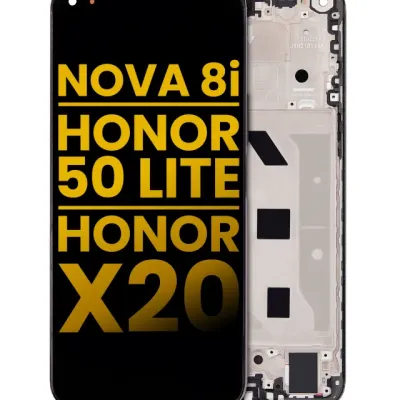Дисплейний модуль (LCD) з рамкою для Huawei Nova 8i / Honor 50 Lite / Honor X20 (Refurbished) (Starry Black)
