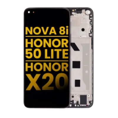 Дисплейний модуль (LCD) з рамкою для Huawei Nova 8i / Honor 50 Lite / Honor X20 (Refurbished) (Starry Black)