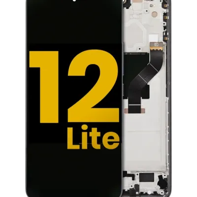 OLED Assembly With Frame For Xiaomi 12 Lite (Refurbished) (Black)