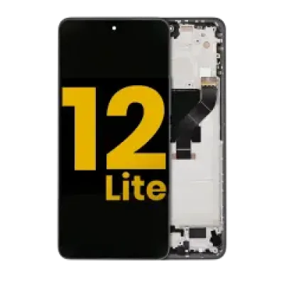 Дисплейний модуль (OLED) для Xiaomi 12 Lite з рамкою (Refurbished) (чорний)