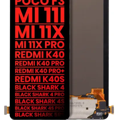 Дисплейний модуль (OLED) для Xiaomi Poco F3 / Poco F4 / MI 11i / MI 11X / MI 11X Pro / Redmi K40 / K40 Pro / K40 Pro+ / K40S / Shark 4 / 4 Pro / 4S / 4S Pro / 5RS без рамки (Aftermarket Plus) (усі кольори)