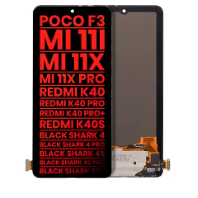 Дисплейний модуль (OLED) для Xiaomi Poco F3 / Poco F4 / MI 11i / MI 11X / MI 11X Pro / Redmi K40 / K40 Pro / K40 Pro+ / K40S / Shark 4 / 4 Pro / 4S / 4S Pro / 5RS без рамки (Aftermarket Plus) (усі кольори)
