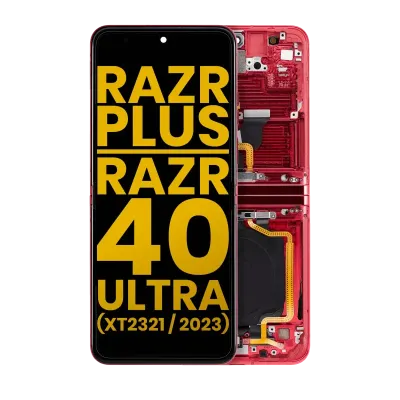 Внутрішній дисплейний модуль (OLED) для Motorola Moto Razr Plus 2023 / Razr 40 Ultra (XT2321 / 2023) з рамкою (Refurbished) (Viva Magenta)