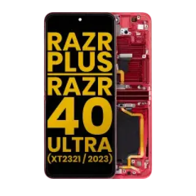 Внутрішній дисплейний модуль (OLED) для Motorola Moto Razr Plus 2023 / Razr 40 Ultra (XT2321 / 2023) з рамкою (Refurbished) (Viva Magenta)