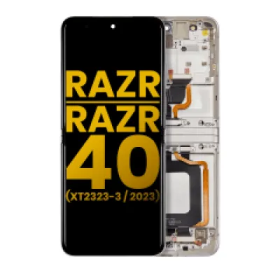 Основний дисплейний модуль (OLED) для Motorola Razr 2023 / Razr 40 (XT2323 / 2023) з рамкою (Refurbished) (Vanilla Cream)