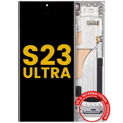 Дисплейний модуль (OLED) з рамкою для Samsung Galaxy S23 Ultra (US & International) (Refurbished) (Sky Blue)