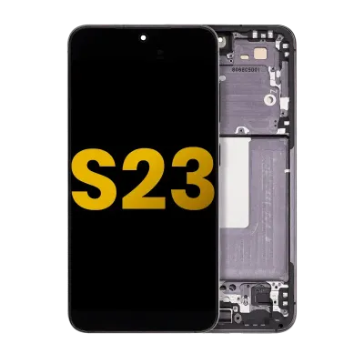 Дисплейний модуль (OLED) з рамкою для Samsung Galaxy S23 5G (US & International) (Refurbished) (Phantom Black)