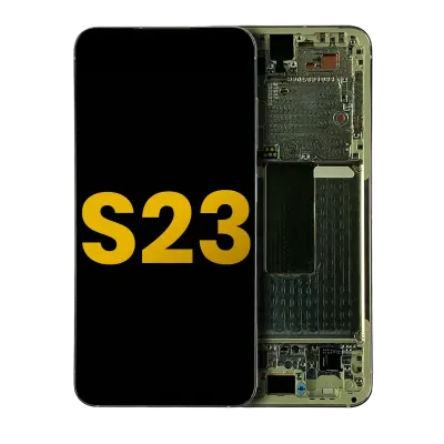 Дисплейний модуль (OLED) з рамкою для Samsung Galaxy S23 5G (US & International) (Refurbished) (Cream)