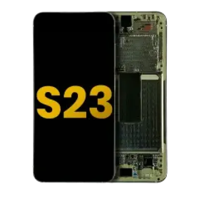 Дисплейний модуль (OLED) з рамкою для Samsung Galaxy S23 5G (US & International) (Refurbished) (Cream)