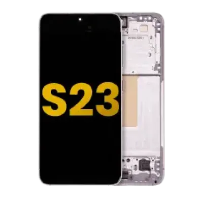 Дисплейний модуль (OLED) з рамкою для Samsung Galaxy S23 5G (US & International) (Refurbished) (Pink / Lavender)