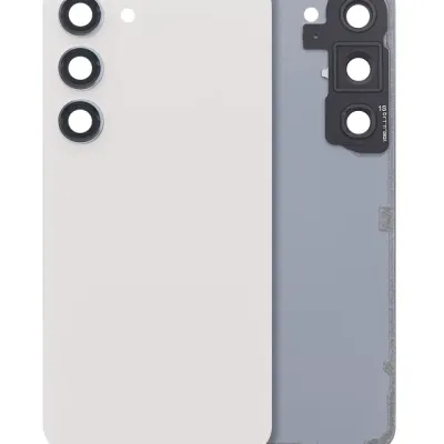 Задня кришка зі склом камери для Samsung Galaxy S23 5G (No Logo) (Aftermarket Plus) (кремовий)