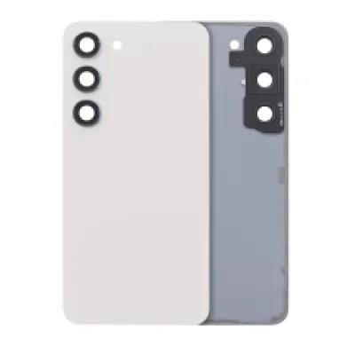 Задня кришка зі склом камери для Samsung Galaxy S23 5G (No Logo) (Aftermarket Plus) (кремовий)