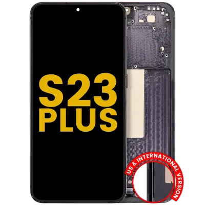 Дисплейний модуль (OLED) з рамкою для Samsung Galaxy S23 Plus 5G (US & International) (Refurbished) (Phantom Black)
